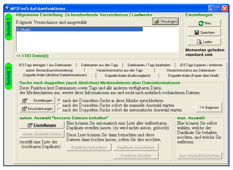 Doppelte MP3 Dateien finden Doppelte MP3 Dateien finden mit der Software MP3Find