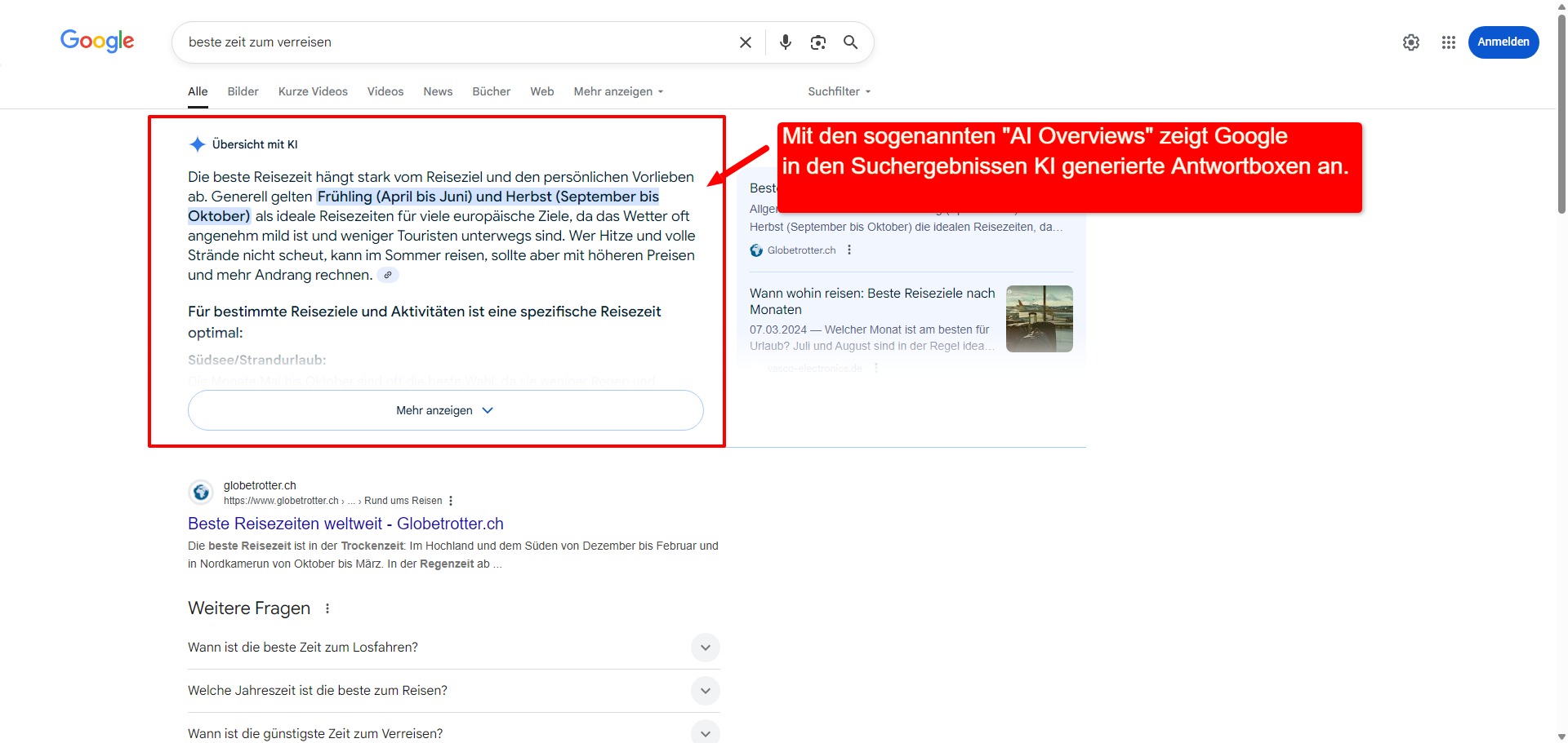 Google KI-Suche deaktivieren: So schalten Sie AI Overviews ab 1 Seit Google die Funktion „Übersicht mit KI“ – auch bekannt als AI Overviews – eingeführt hat, erscheint bei vielen Suchanfragen oberhalb der klassischen Suchergebnisse ein automatisch erstellter KI-Text.