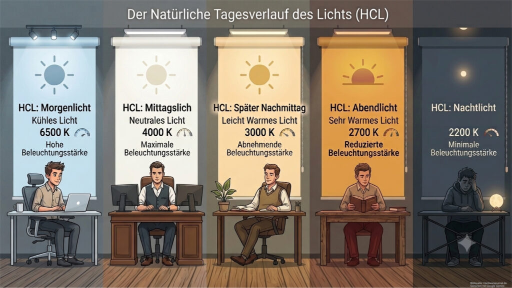 Das Human Centric Lighting (HCL) wird in der modernen Büroplanung immer wichtiger.