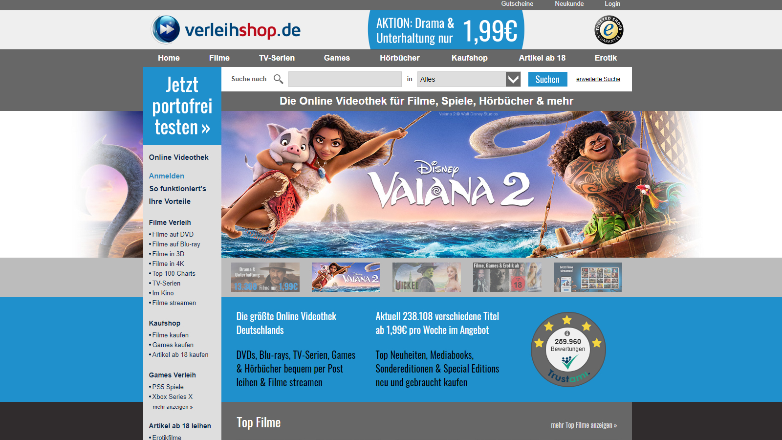 DVD-Verleih im Test: Verleihshop.de