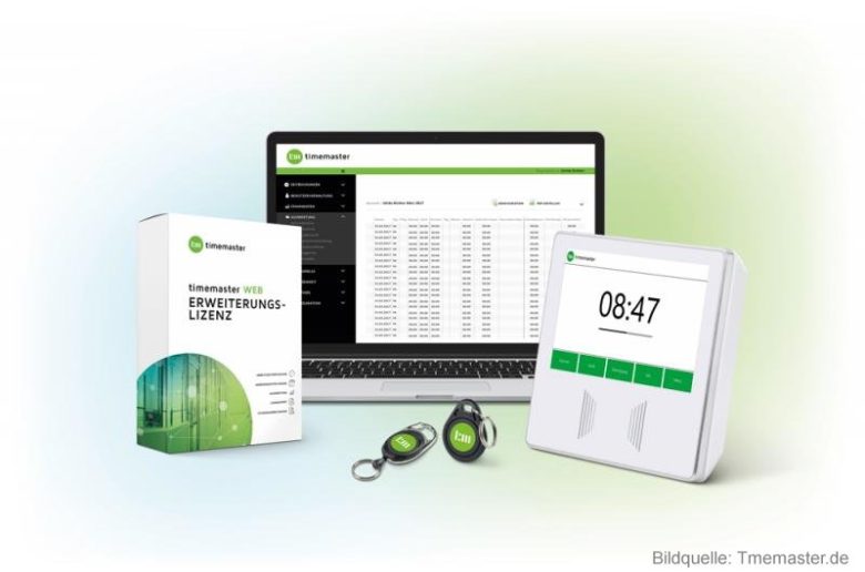 Digitale Zeiterfassung Timemaster mit neuem Terminal plus7 und App