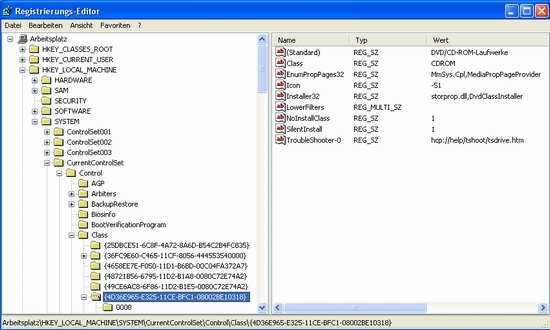 tip xp registry laufwerk verschwunden